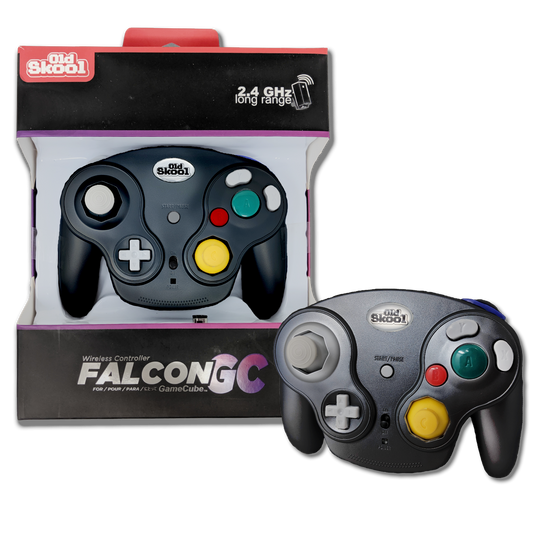 Black - Old Skool Falcon Wireless Controller for Gamecube