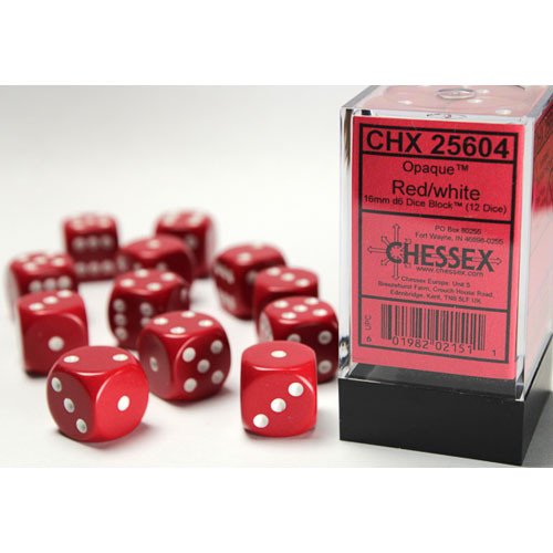 Chessex Opaque 16mm D6 12ct Dice Set