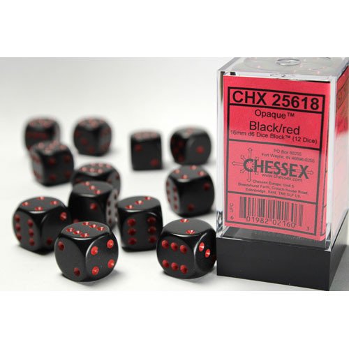 Chessex Opaque 16mm D6 12ct Dice Set