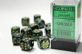 Chessex Scarab 16mm D6 12ct Dice Set