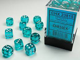 Chessex Translucent 12mm D6 36ct Dice Set