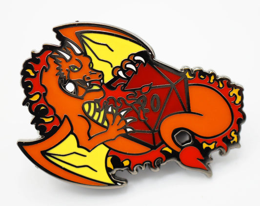 D&D Themed Enamel Pins - Red Dragon