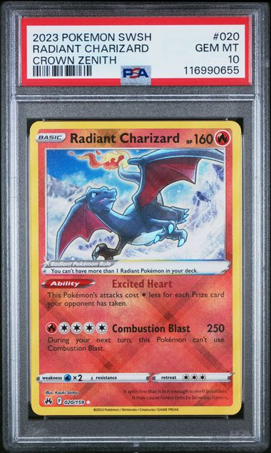 PSA 10 Radiant Charizard 020/159 Crown Zenith