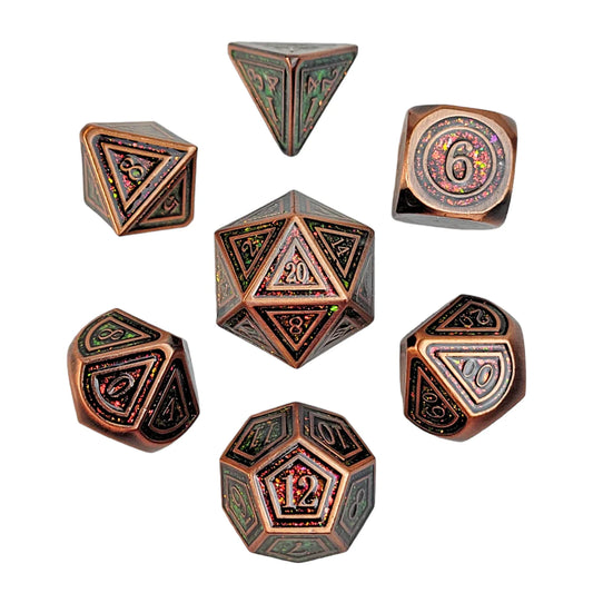 Forest Embers Metal Dice Set Forged Gaming