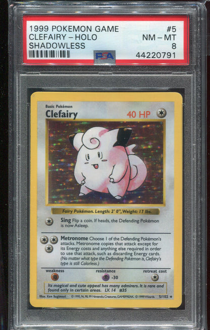 PSA 8 Clefairy 5/102 Base Set Shadowless Holo 791