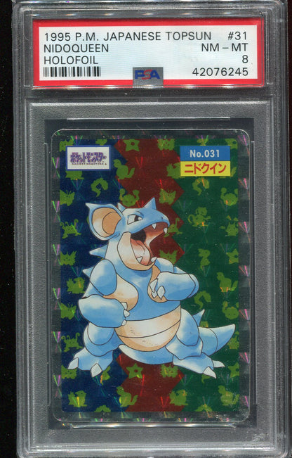 PSA 8 Nidoqueen #31 JAPANESE Topsun Holofoil