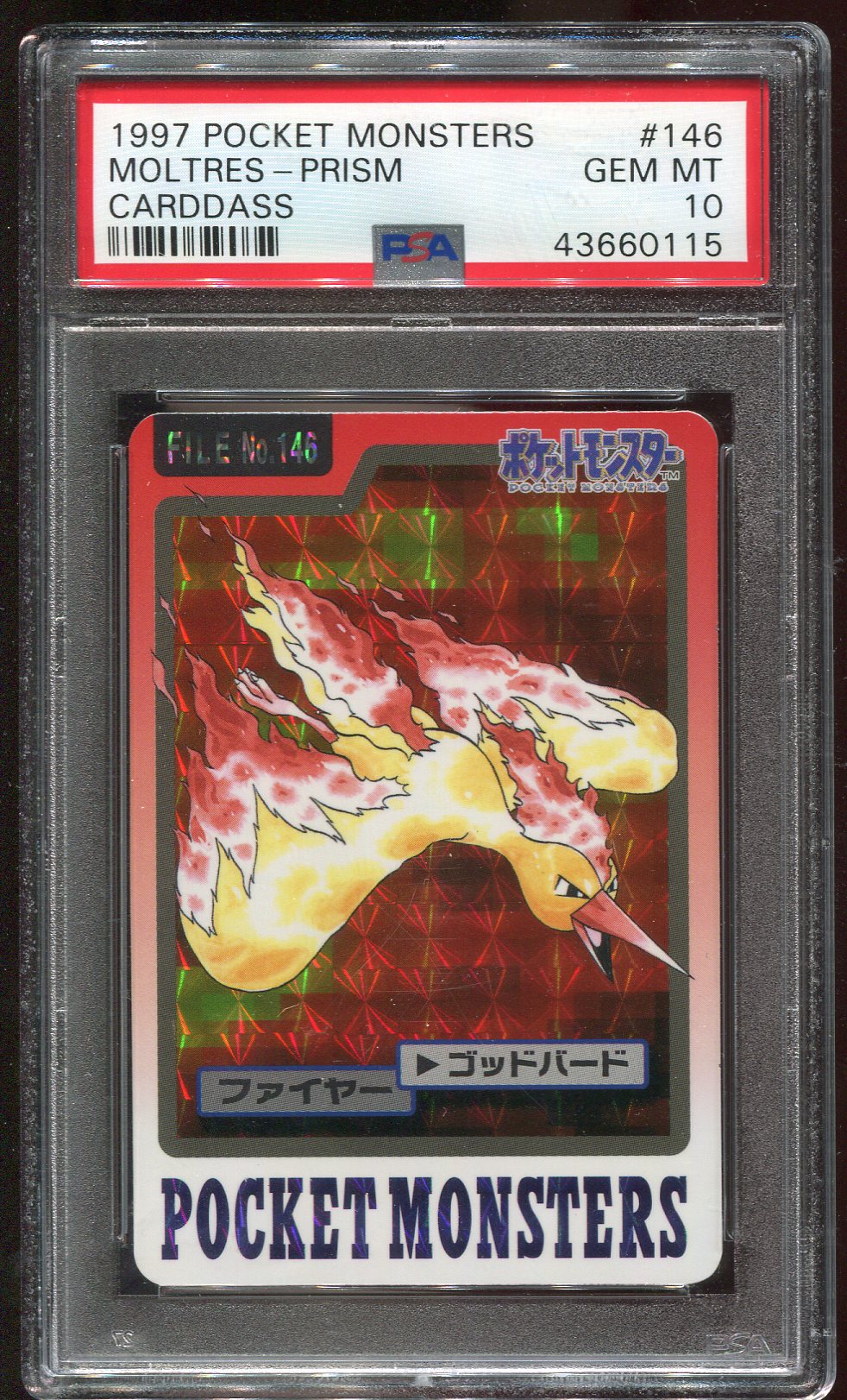 PSA 10 Moltres #146 JAPANESE Carddass Prism