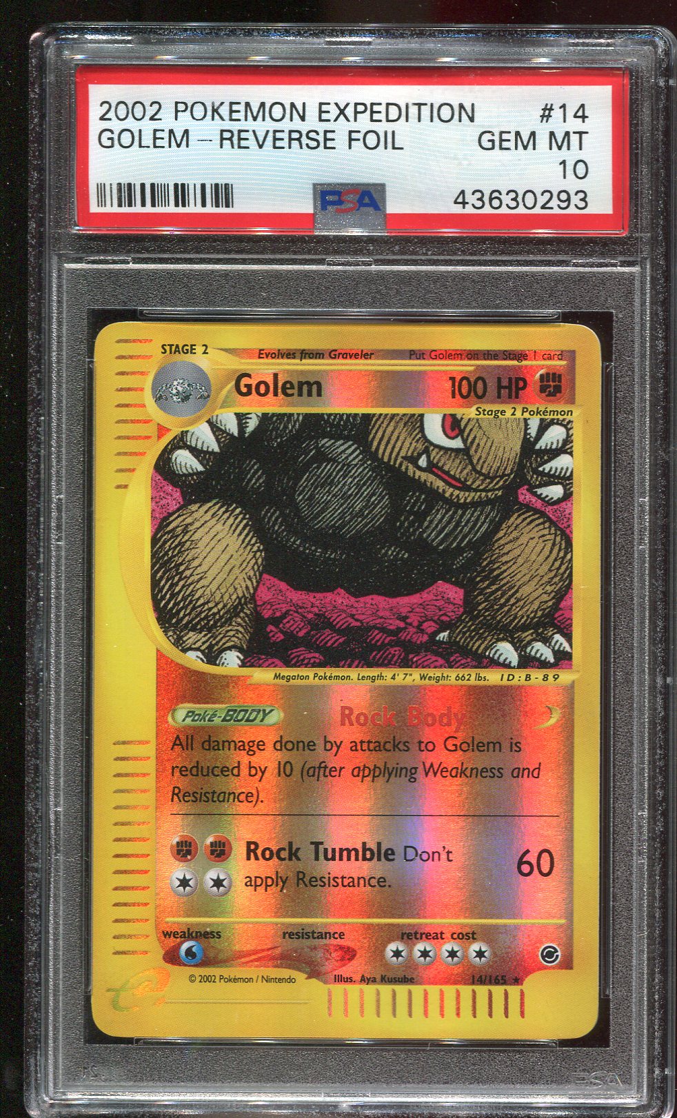 PSA 10 Golem 14/165 Expedition Reverse Holo