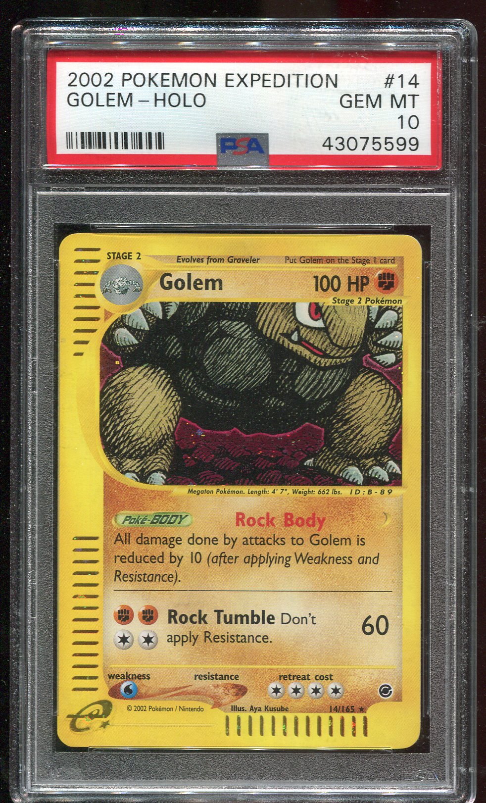 PSA  10 Golem 14/165 Expedition Holo