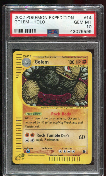 PSA  10 Golem 14/165 Expedition Holo