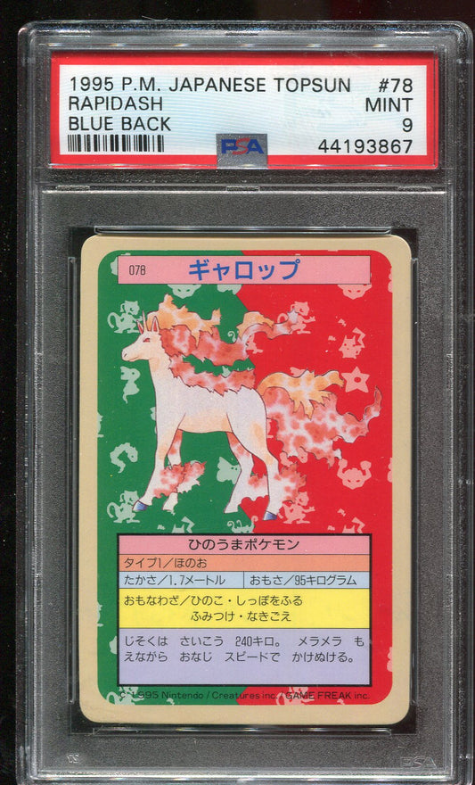 PSA 9 Rapidash #78 JAPANESE Topsun Blue Back