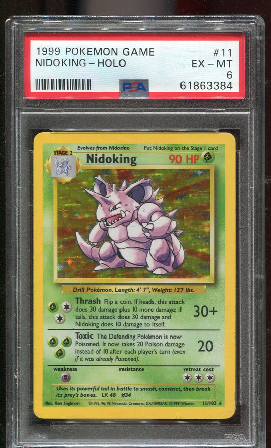 PSA 6 Nidoking 11/102 Base Set Holo Rare 384