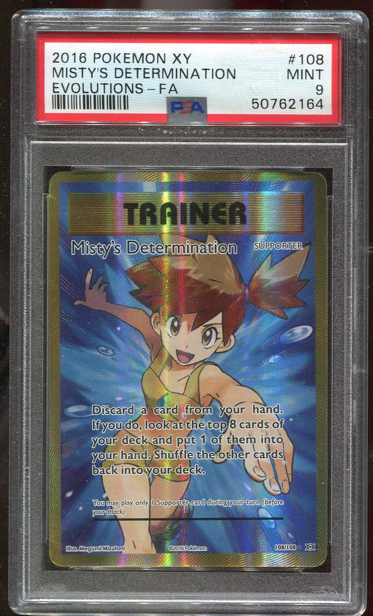 PSA 9 Misty's Determination 108/108 XY Evolutions Full Art