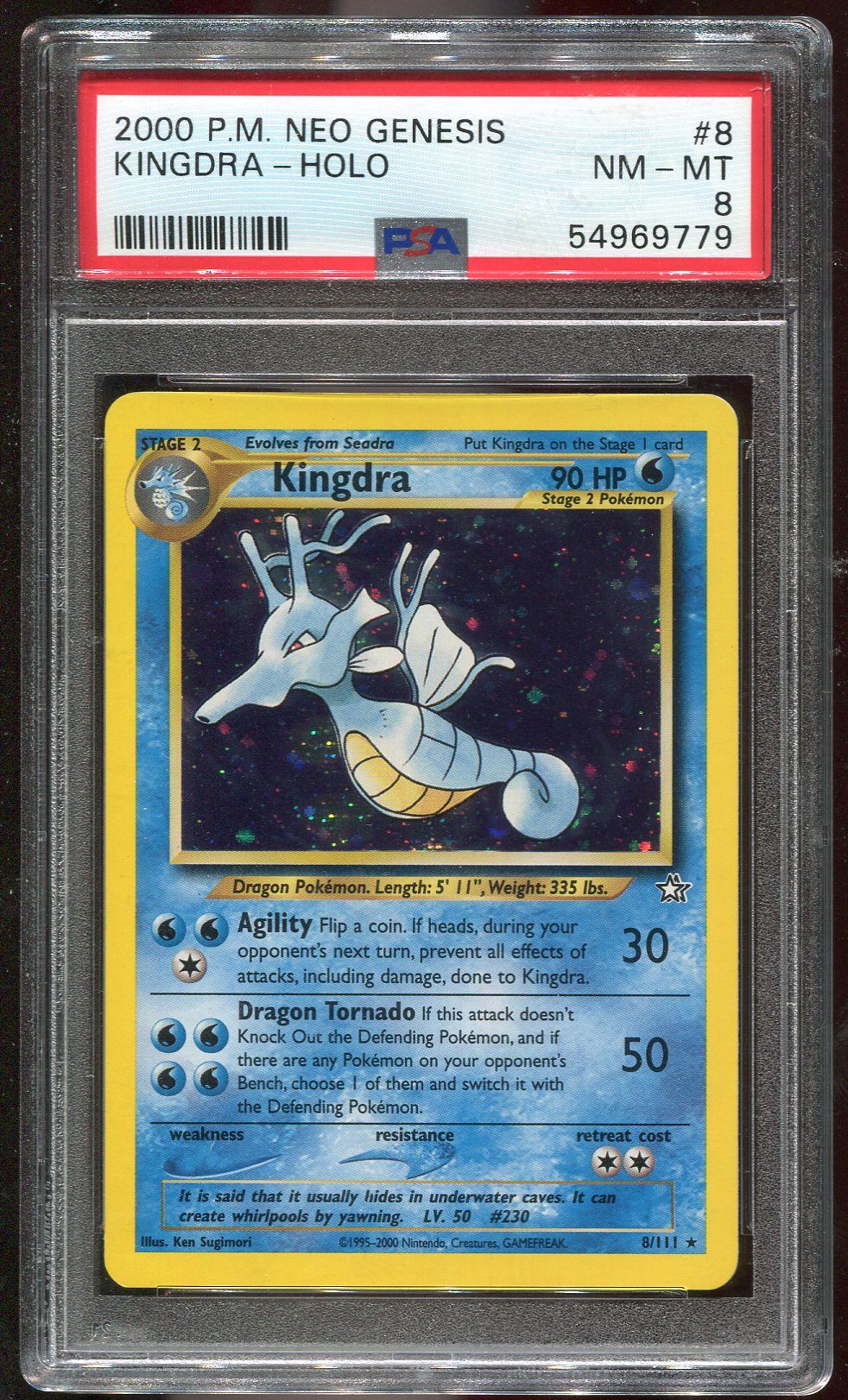 PSA 8 Kingdra 8/111 Neo Genesis Holo
