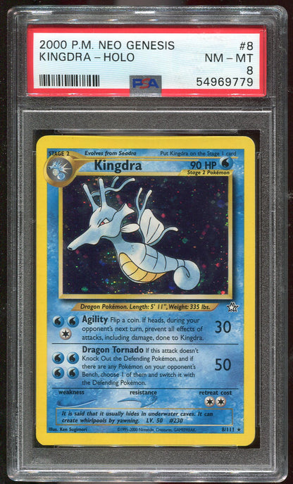 PSA 8 Kingdra 8/111 Neo Genesis Holo