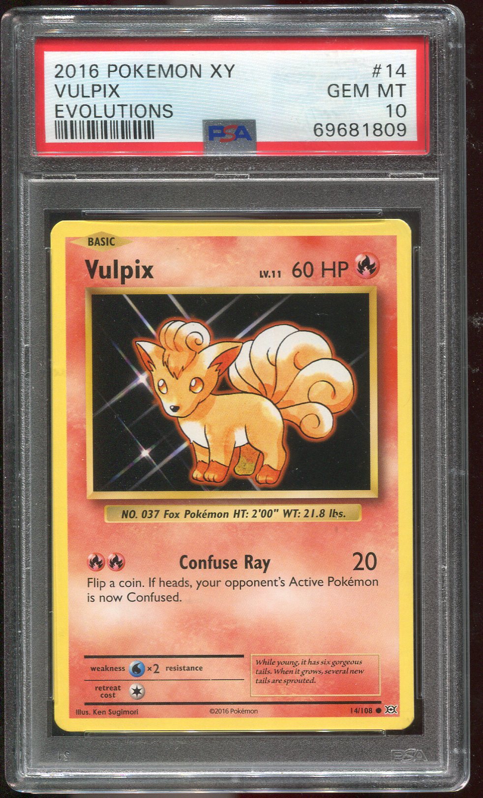 PSA 10 Vulpix 14/108 XY Evolutions