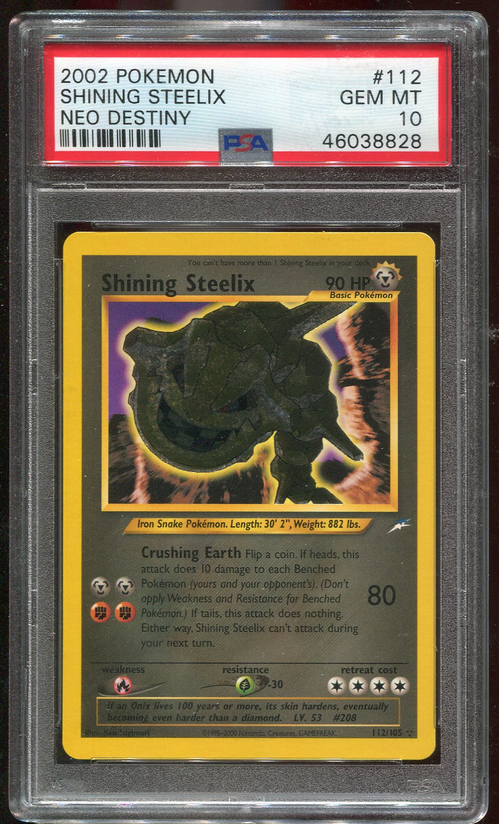 PSA 10 Shining Steelix 112/105 Neo Discovery