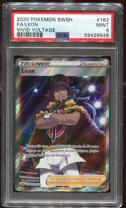 PSA 9 Leon 182/185 Vivid Voltage Full Art 548