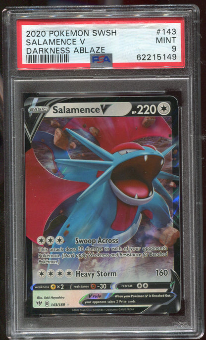 PSA 9 Salamence V 143/189 Darkness Ablaze 149