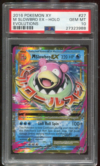PSA 10 M Slowbro EX 27/108 XY Evolutions Holo 988 (slight scratches on front & back)
