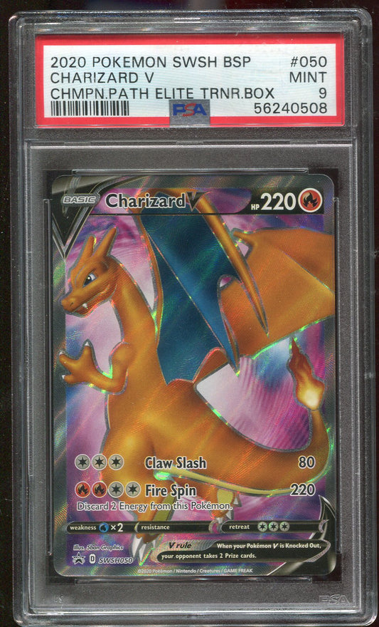 PSA 9 Charizard V SWSH050 Champions Path Elite Trainer Box Promo 508