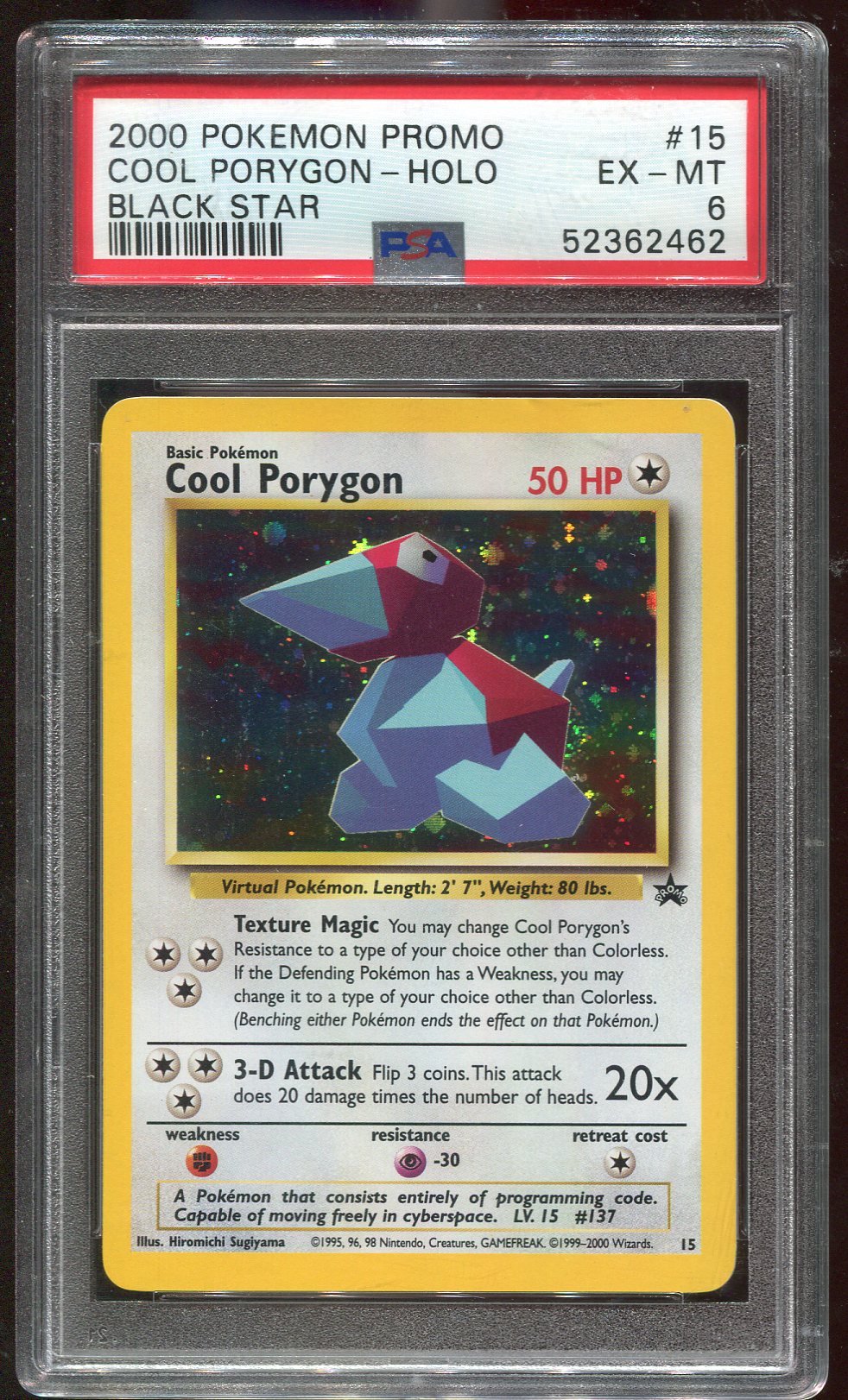 PSA 6 Cool Porygon #15 Black Star Promo 462