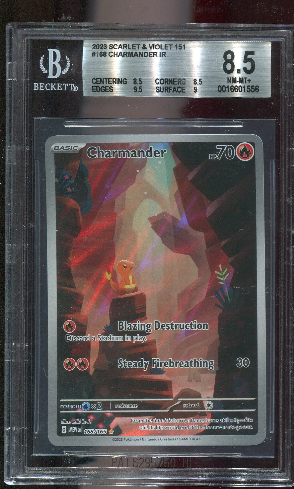 BGS 8.5 Charmander 168/165 Scarlet & Violet 151 Illustration Rare