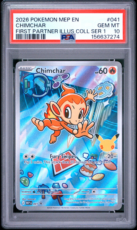 Chimchar 041 First Partner Illustration Collection Series 1 Pokemon PSA 10