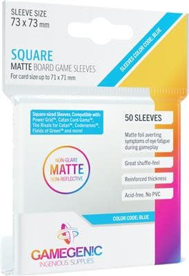 73 x 73 MM Square Matte Board Game Sleeves (50 ct)
