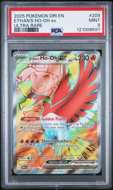 PSA 9 Ethan's Ho-Oh EX 209/182 Destined Rivals Ultra Rare