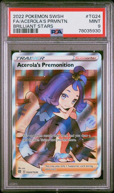 PSA 9 Acerola's Premonition TG24/TG30 Brilliant Stars Full Art 930