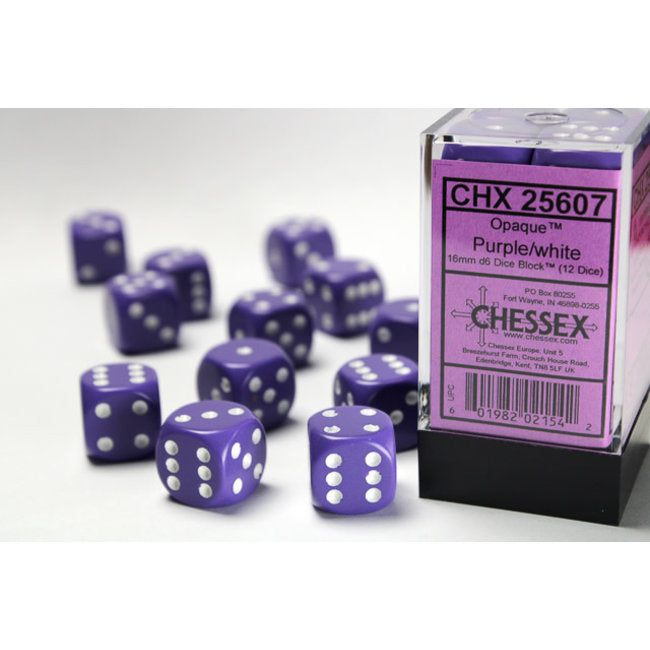 Chessex Opaque 16mm D6 12ct Dice Set