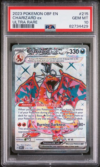 PSA 10 Charizard EX 215/197 Obsidian Flames Ultra Rare