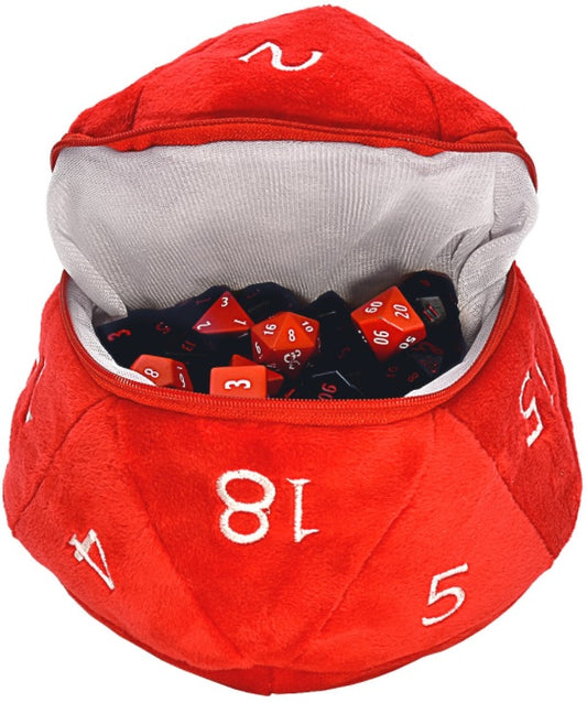 D&D Red & White D20 Plush Dice Bag