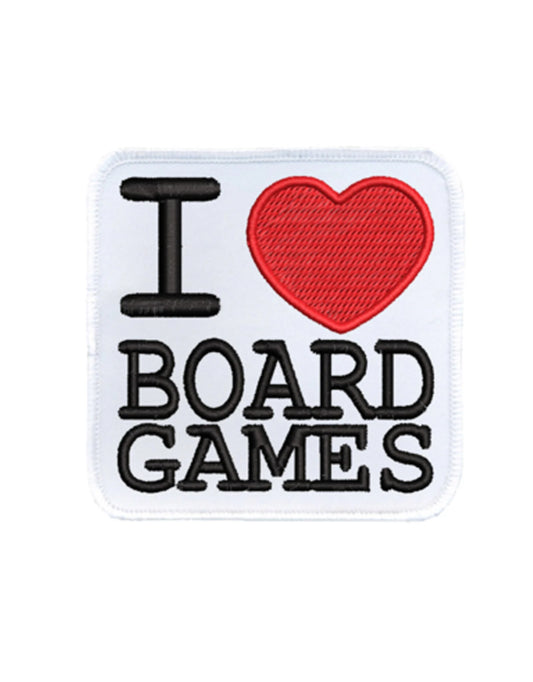 Nerdy Iron-On Patches - I Love Board Games