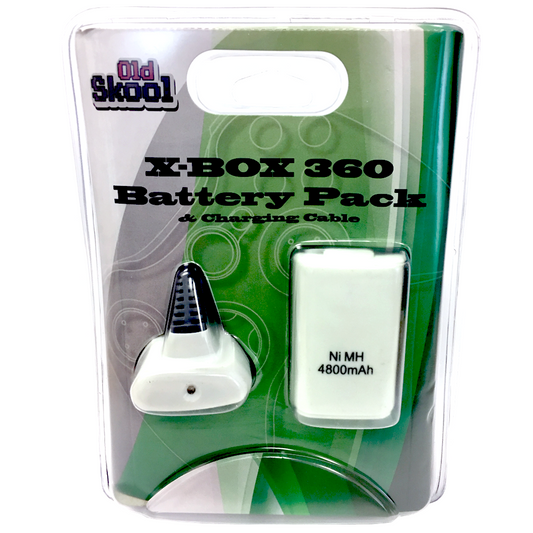 Old Skool Xbox 360 Battery Pack & Charging Cable [White]
