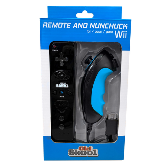 Old Skool Wii Remote and Nunchuk - Black