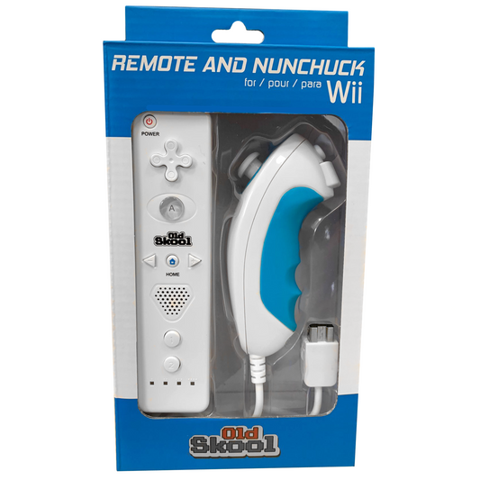 Old Skool Wii Remote and Nunchuk - White