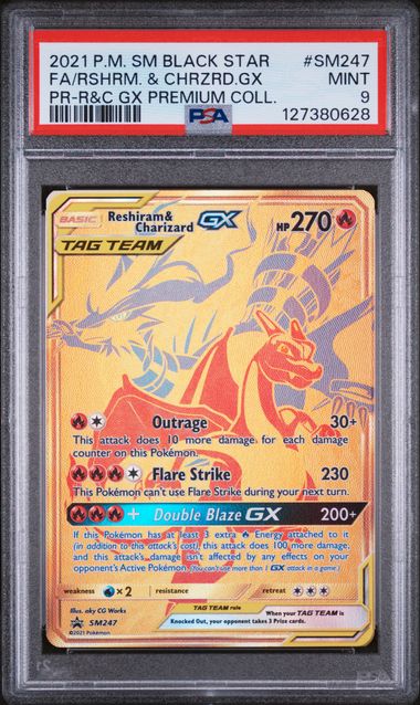 PSA 9 Reshiram & Charizard SM247 Sun & Moon Promos 628