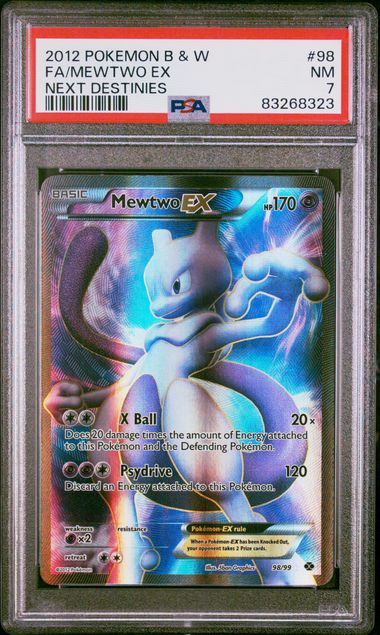 PSA 7 Mewtwo EX 98/99 Black & White Next Destinies Full Art