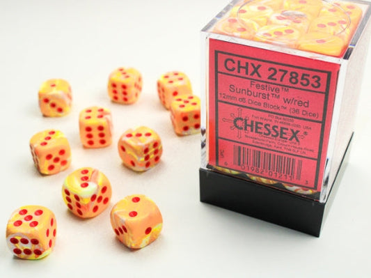Chessex Festive 12mm D6 36ct Dice Set
