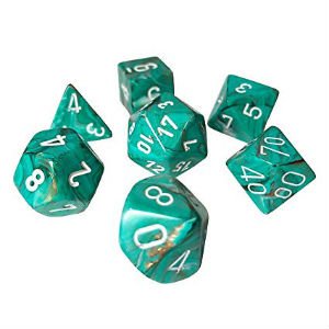 Chessex Marble Polyhedral 7ct Dice Set