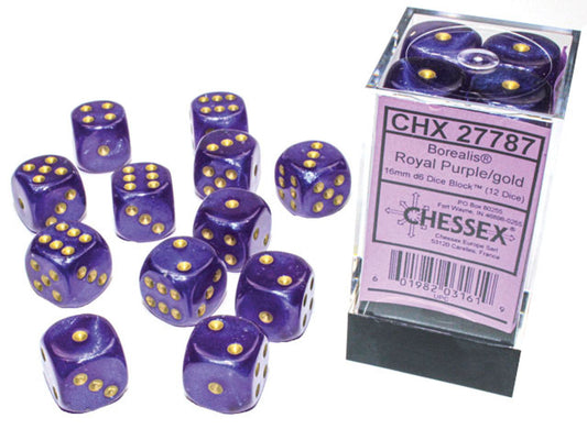 Chessex Borealis 16mm D6 12ct Dice Set