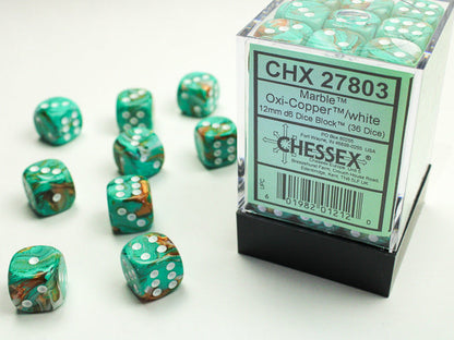 Chessex Marble 12mm D6 36ct Dice Set