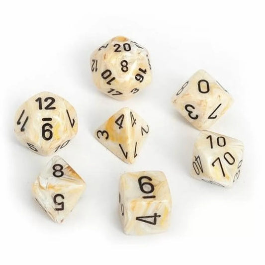 Chessex Marble Polyhedral 7ct Dice Set